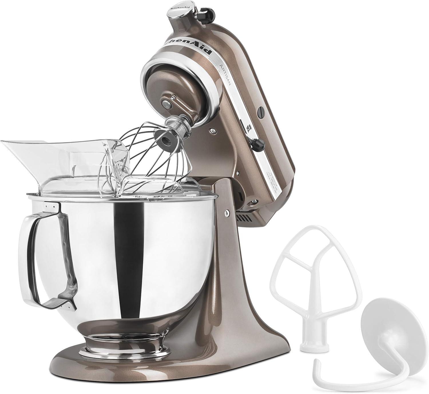imageKitchenAid Artisan Series 5 Quart Tilt Head Stand Mixer with Pouring Shield KSM150PS WhiteApple Cider