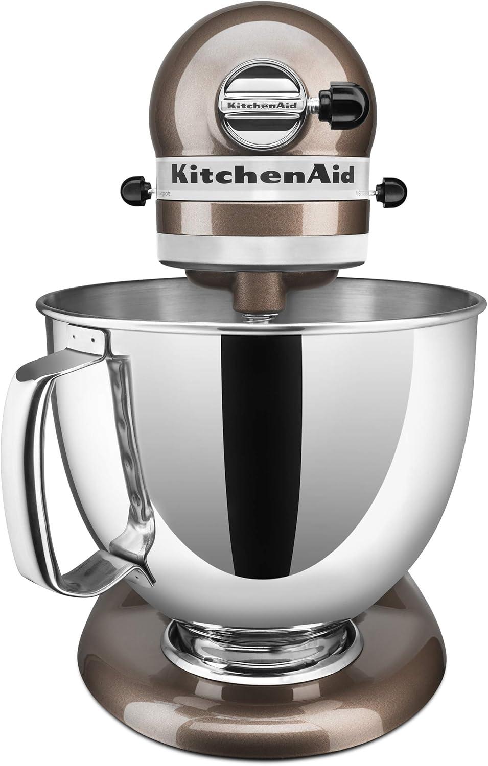 imageKitchenAid Artisan Series 5 Quart Tilt Head Stand Mixer with Pouring Shield KSM150PS WhiteApple Cider
