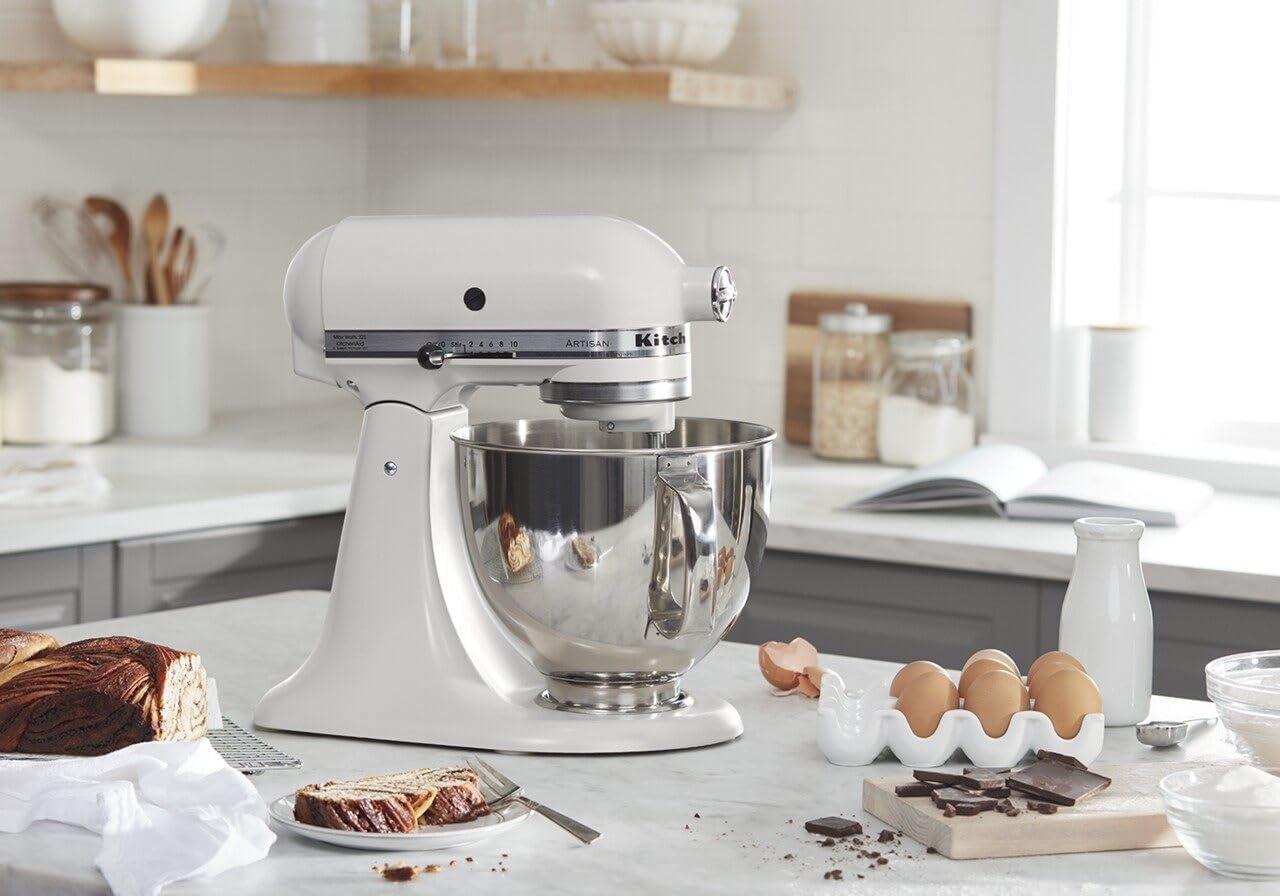 imageKitchenAid Artisan Series 5 Quart Tilt Head Stand Mixer with Pouring Shield KSM150PS WhiteMilkshake