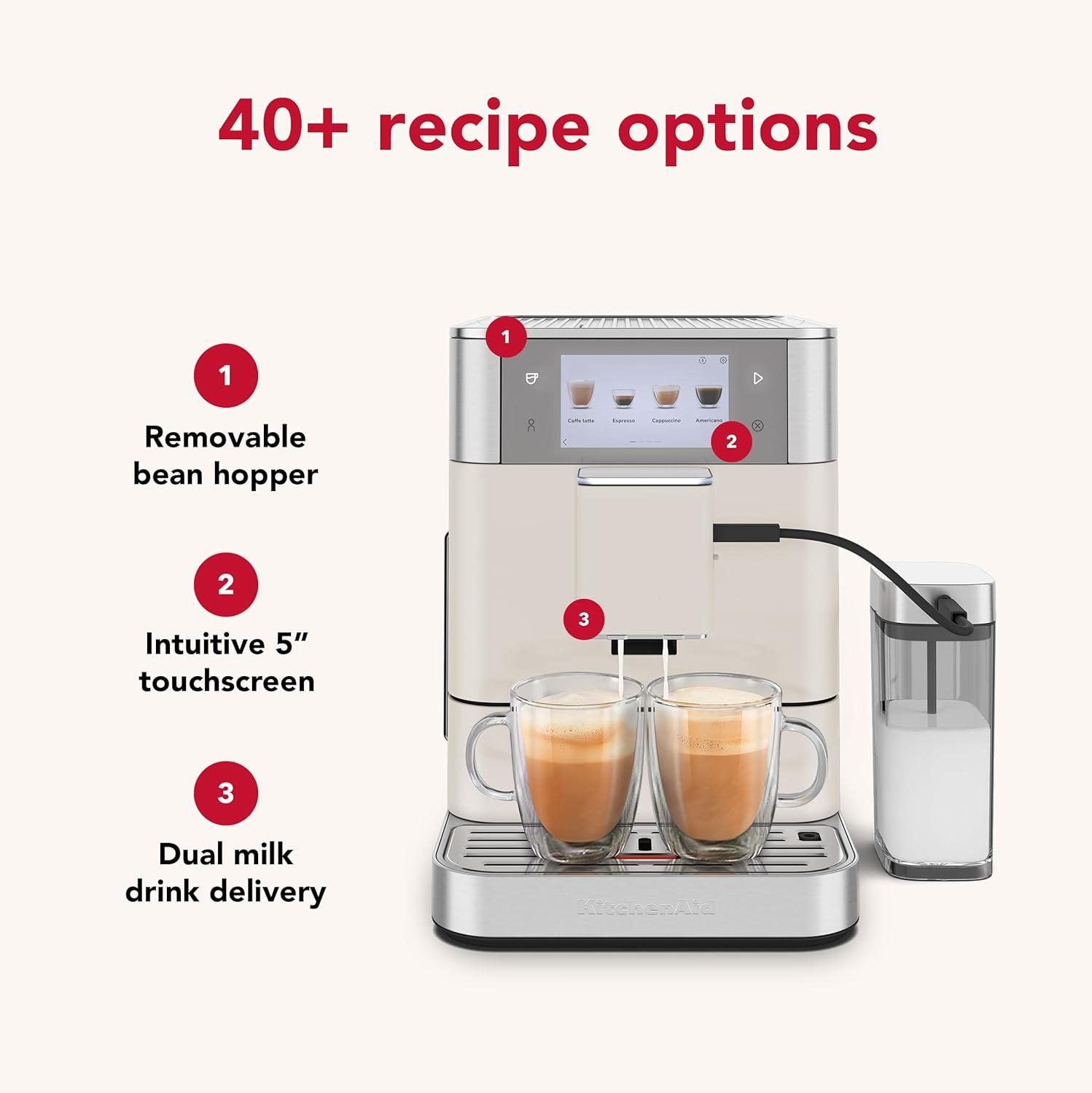 imageKitchenAid Fully Automatic Espresso Machine KF8 KES8558PL Porcelain WhitePorcelain
