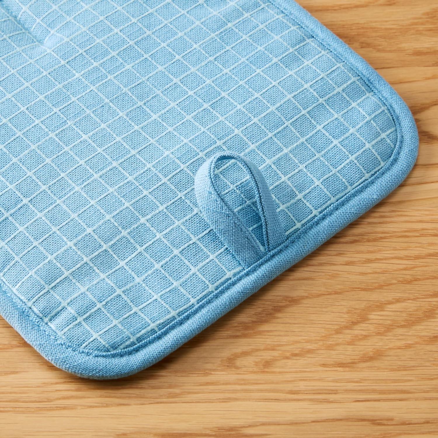 imageKITCHENAID Gourmet Series Gridlines Pot Holders 2Pack Set Heat Resistant up to 600F Soft Silicone Grip Magnetic Cuff Mineral Water Aqua 8x8Blue Velvet