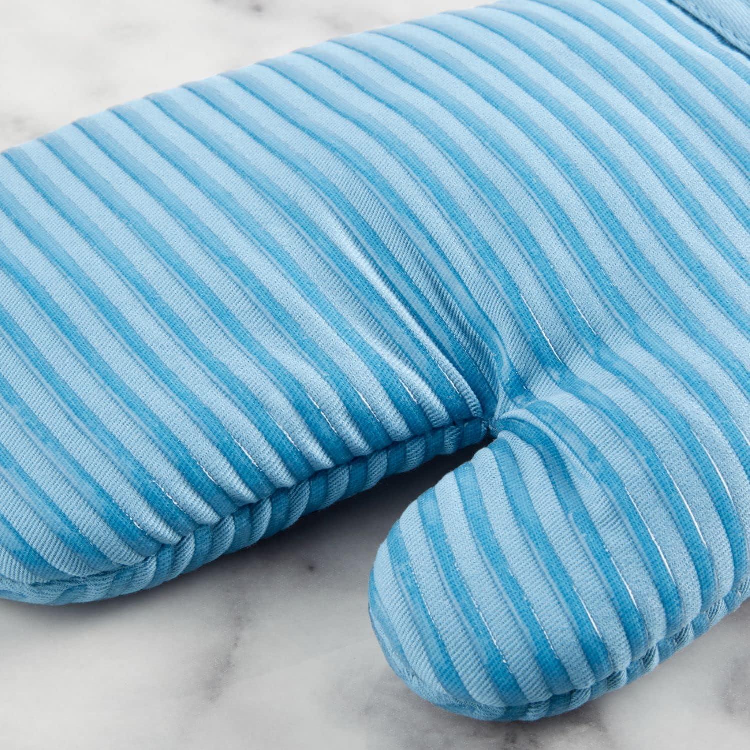 imageKITCHENAID Quilted Cotton Terry Cloth Oven Mitt Pot Holder Kitchen Towel 4Pack Set Heat Resistant Silicone Grip 16x26 7x13 amp 7x10 Butter YellowBlue Velvet