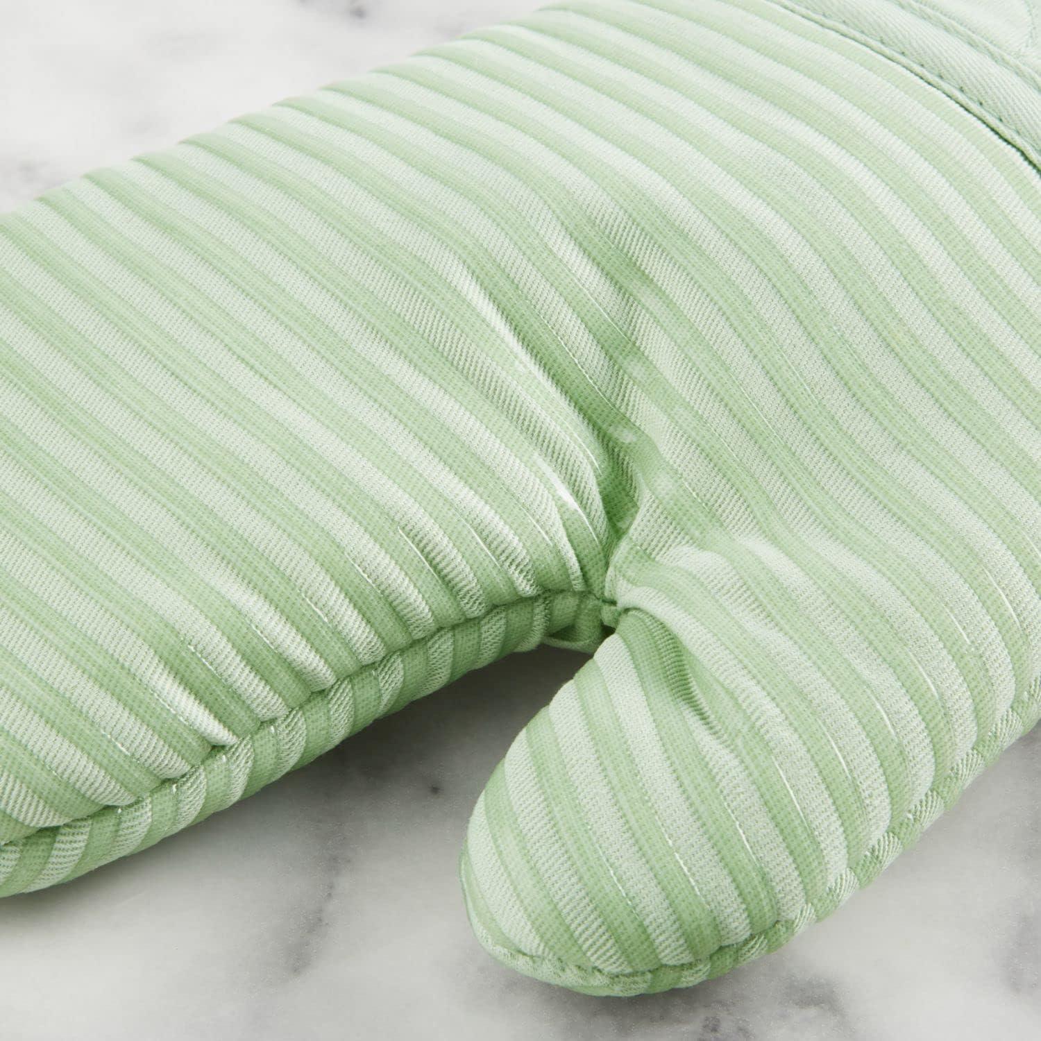 imageKITCHENAID Quilted Cotton Terry Cloth Oven Mitt Pot Holder Kitchen Towel 4Pack Set Heat Resistant Silicone Grip 16x26 7x13 amp 7x10 Butter YellowPistachio