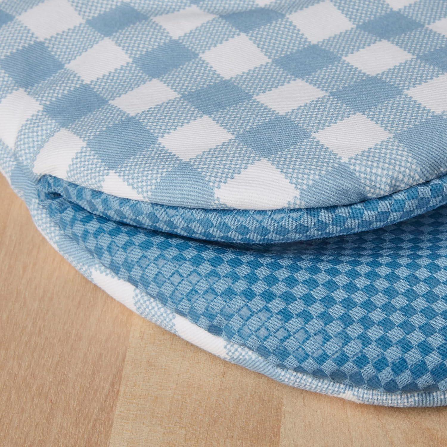 imageKitchenAid Gingham Cotton Mini Oven Mitt 2Pack Set Passion Red 55x8Blue Velvet