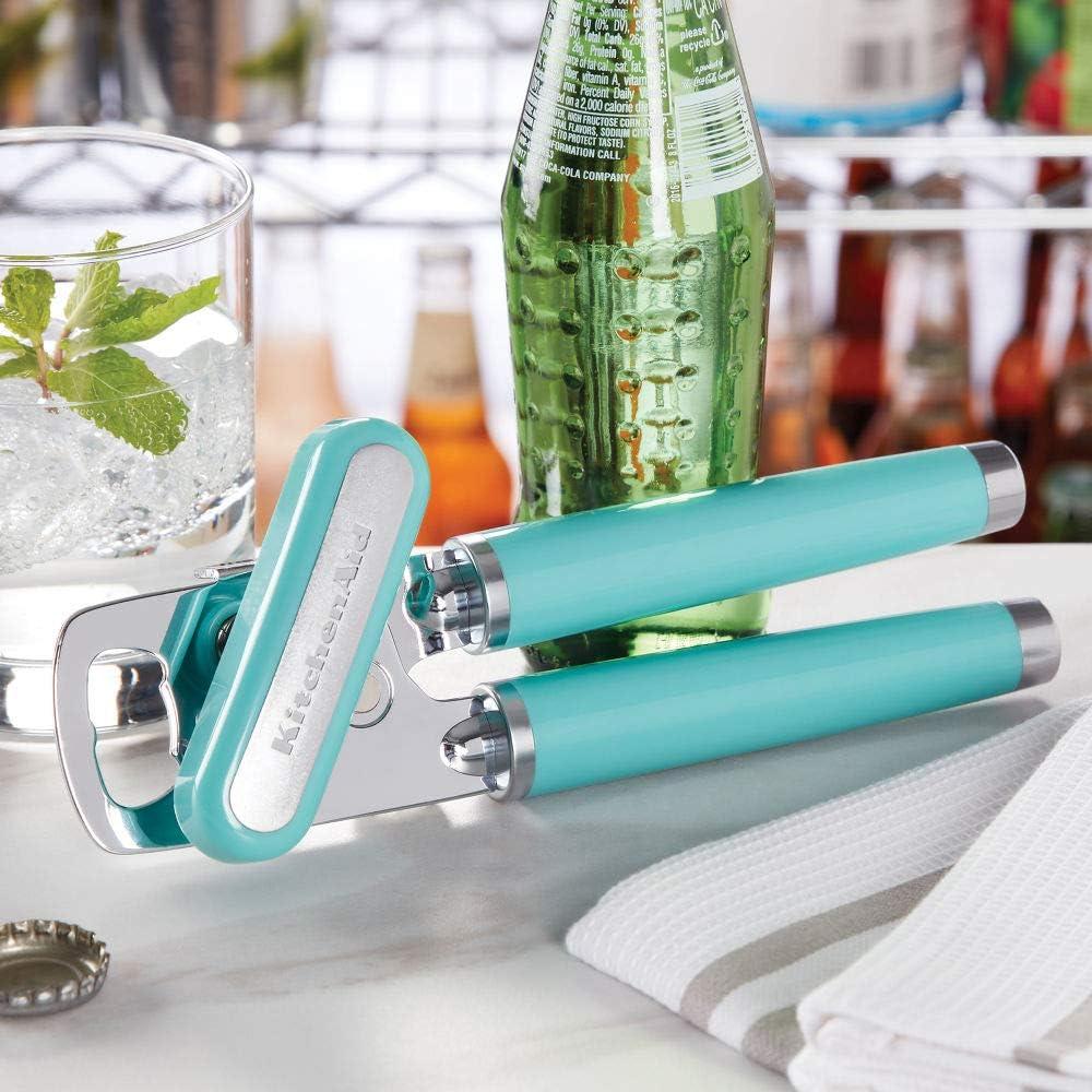 imageKitchenAid Classic Multifunction Can Opener and Bottle Opener Easy to Use Razor Sharp Stainless Steel Cutting Wheel Soft Ergonomic Handles Mineral WaterAqua Sky