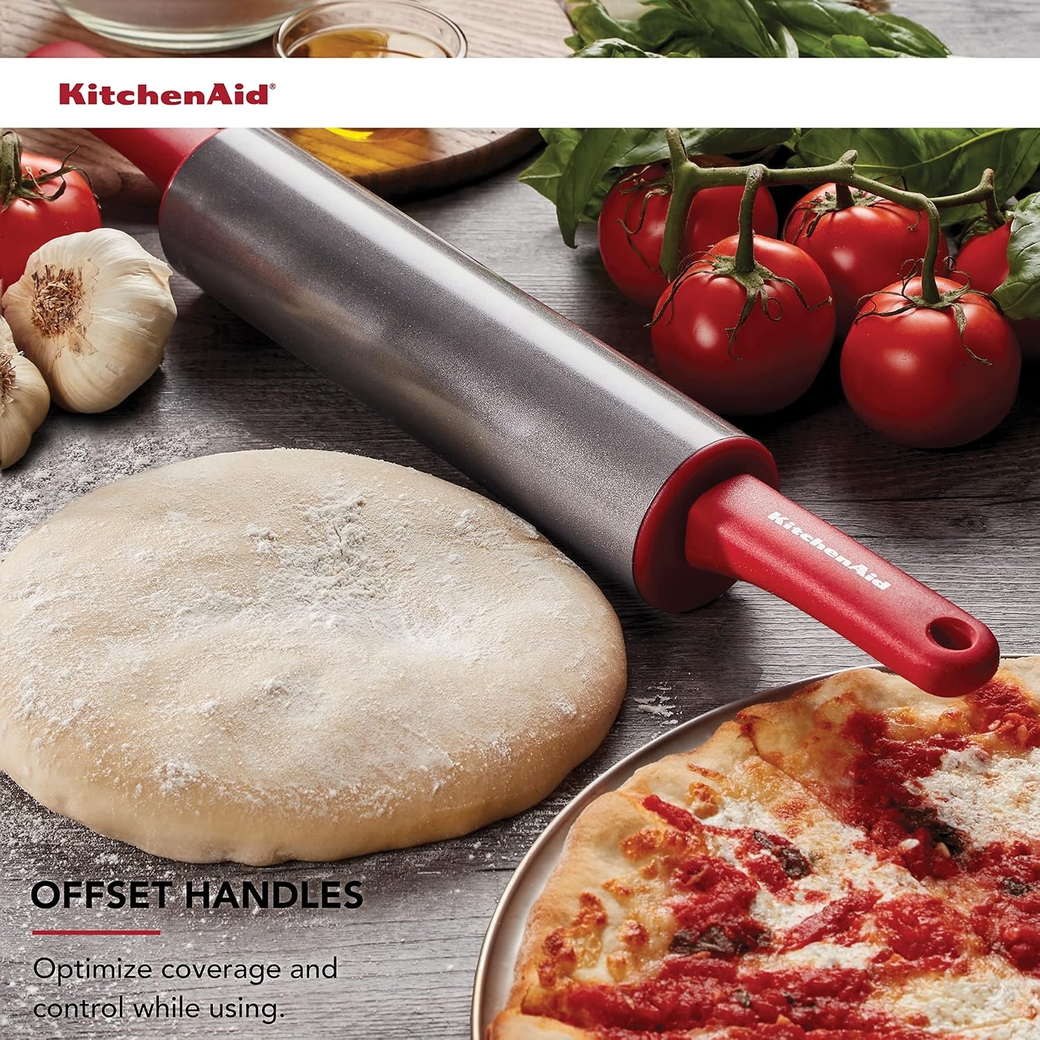 image:imageKitchenAid Gourmet Rolling Pin 25 x 25 x 22 Inch RedRed